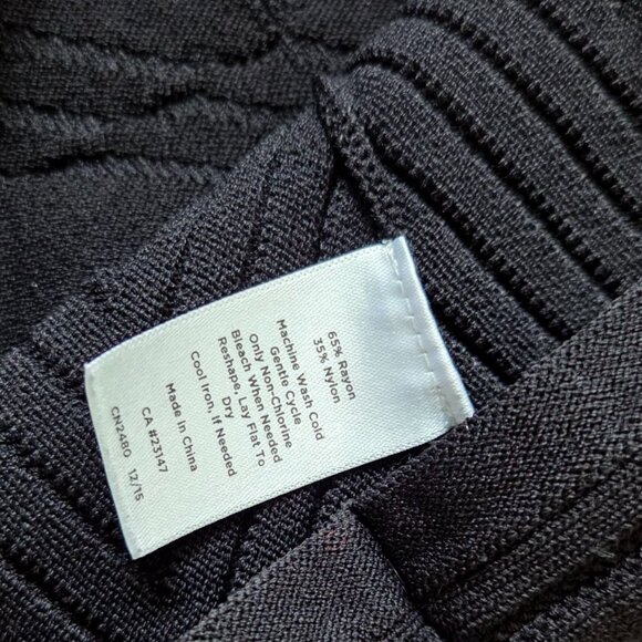 Talbots Dress 1X Black Knit Geometric Textured Classic Career Work Minimalist - Picture 4 of 9